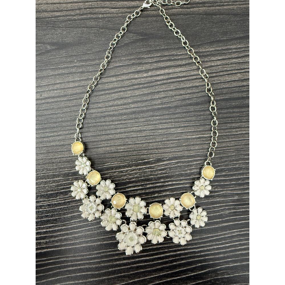 Daisy Chain & Rhinestone Layered Necklace